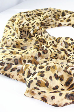 Scarf made by Chiffon with leopard pattern