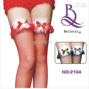 Fishnet in red with bell lace