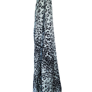 Scarf in White and Black with dotted Leopard Pattern