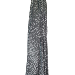 Scarf in Grey with dotted Leopard Pattern
