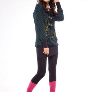 Fashion legging in brown and pink