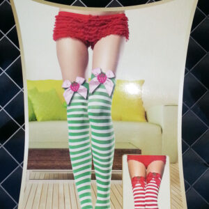 Over knee high stocking with stripes